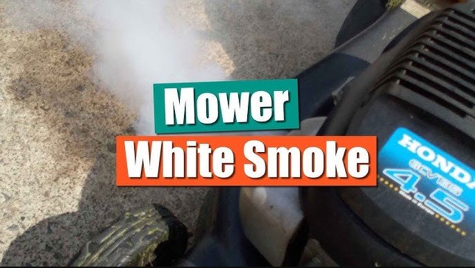 why is white smoke coming out of my lawn mower